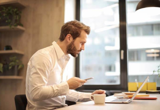 Person working on mobile
